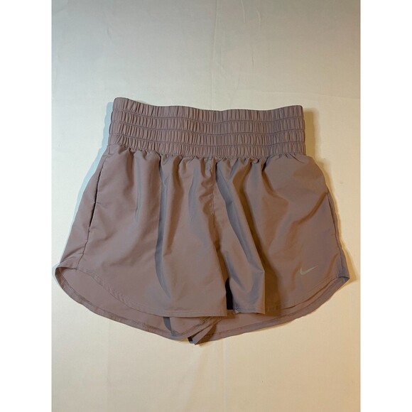 Nike One Womens Dri-FIT Mid-Rise 3" Brief-Lined Shorts Large Purple Running - Picture 1 of 3
